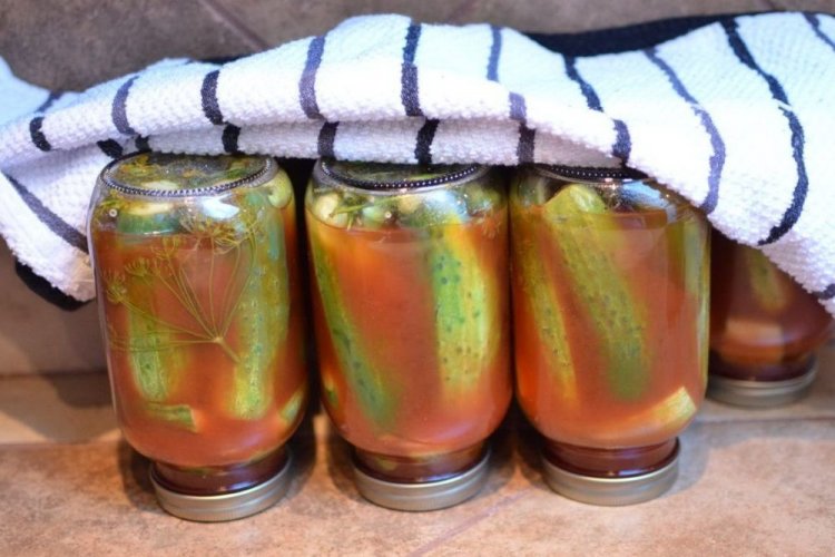 20 простых рецептов маринованных огурцов в томатном соусе на зиму